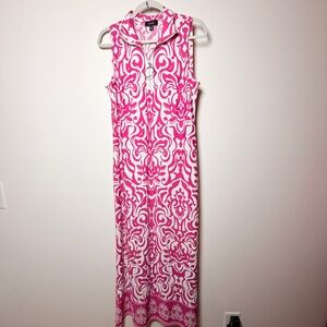 MSK Pink and White Patterned Maxi Dress